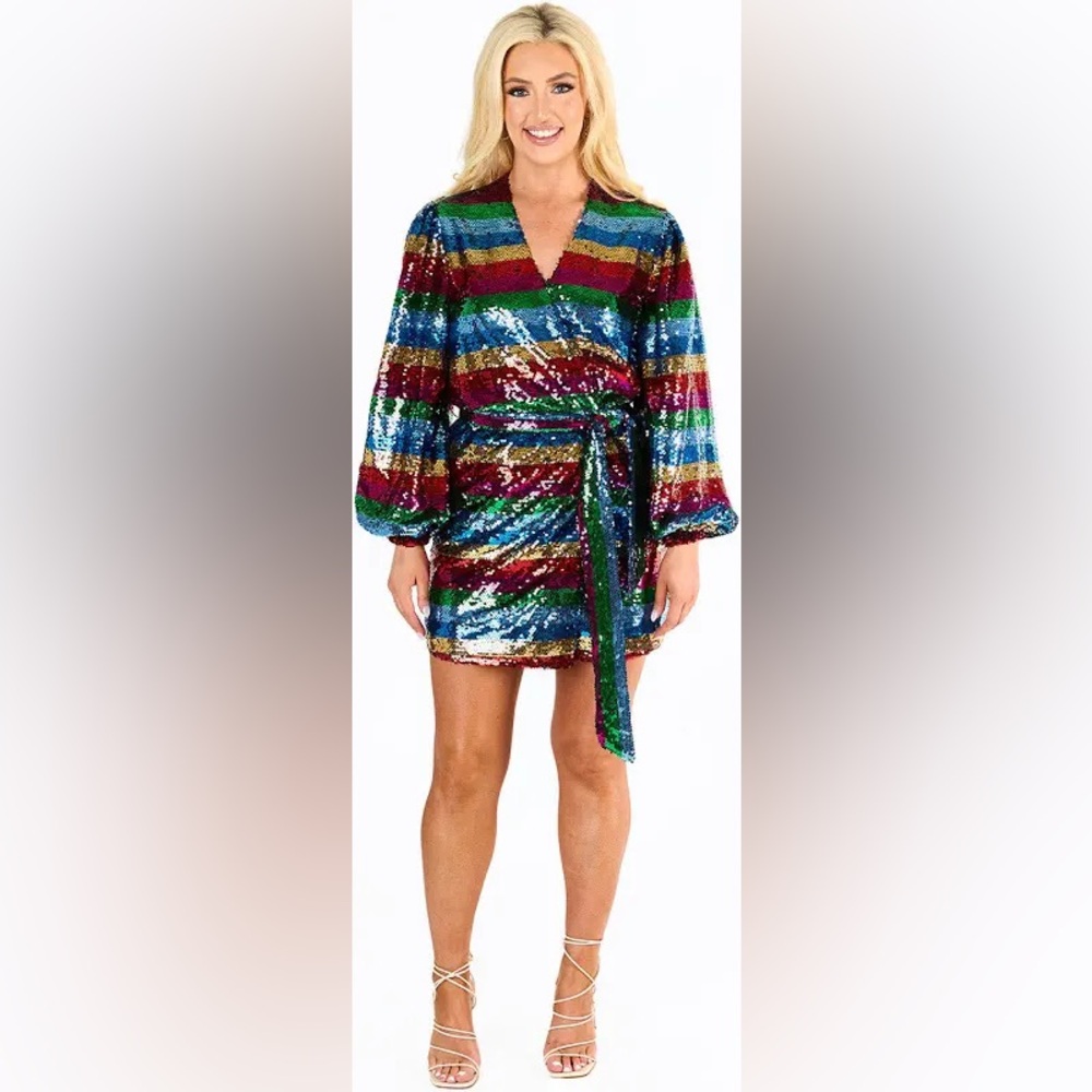 Buddy Love Rainbow Sequin Mini Dress